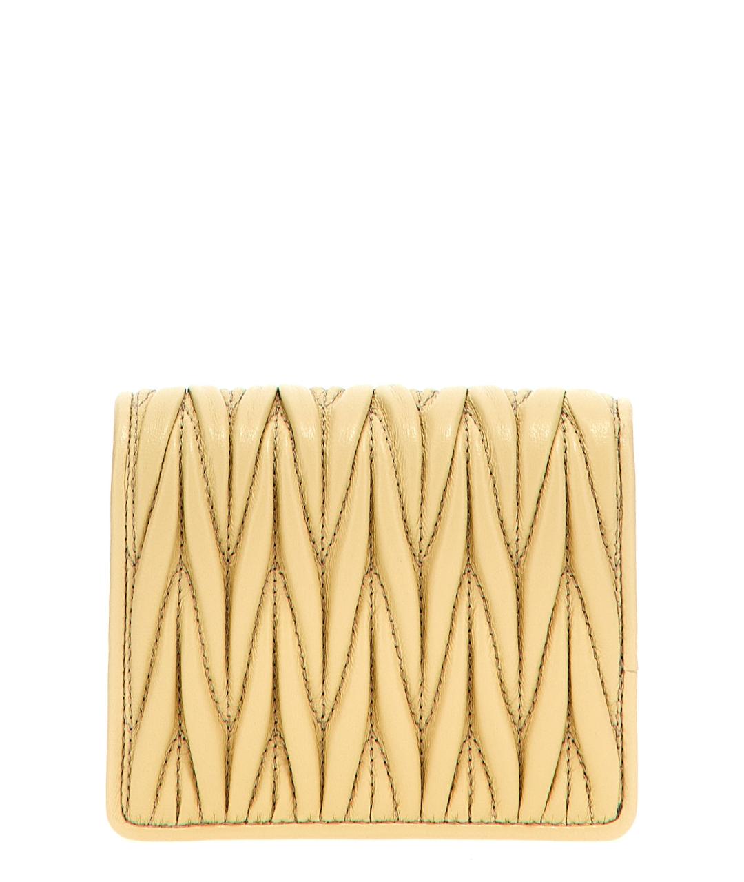 MIU MIU Бежевый кожаный кошелек, фото 2
