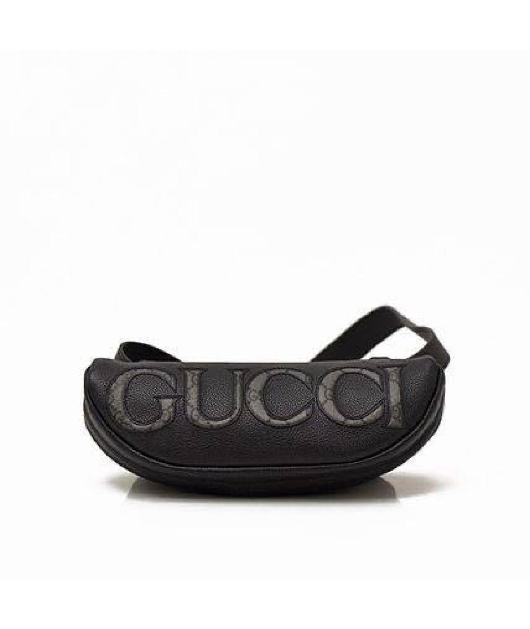 GUCCI Черная кожаная поясная сумка, фото 2