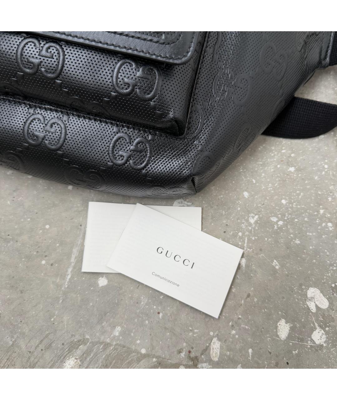 GUCCI Черная кожаная поясная сумка, фото 9