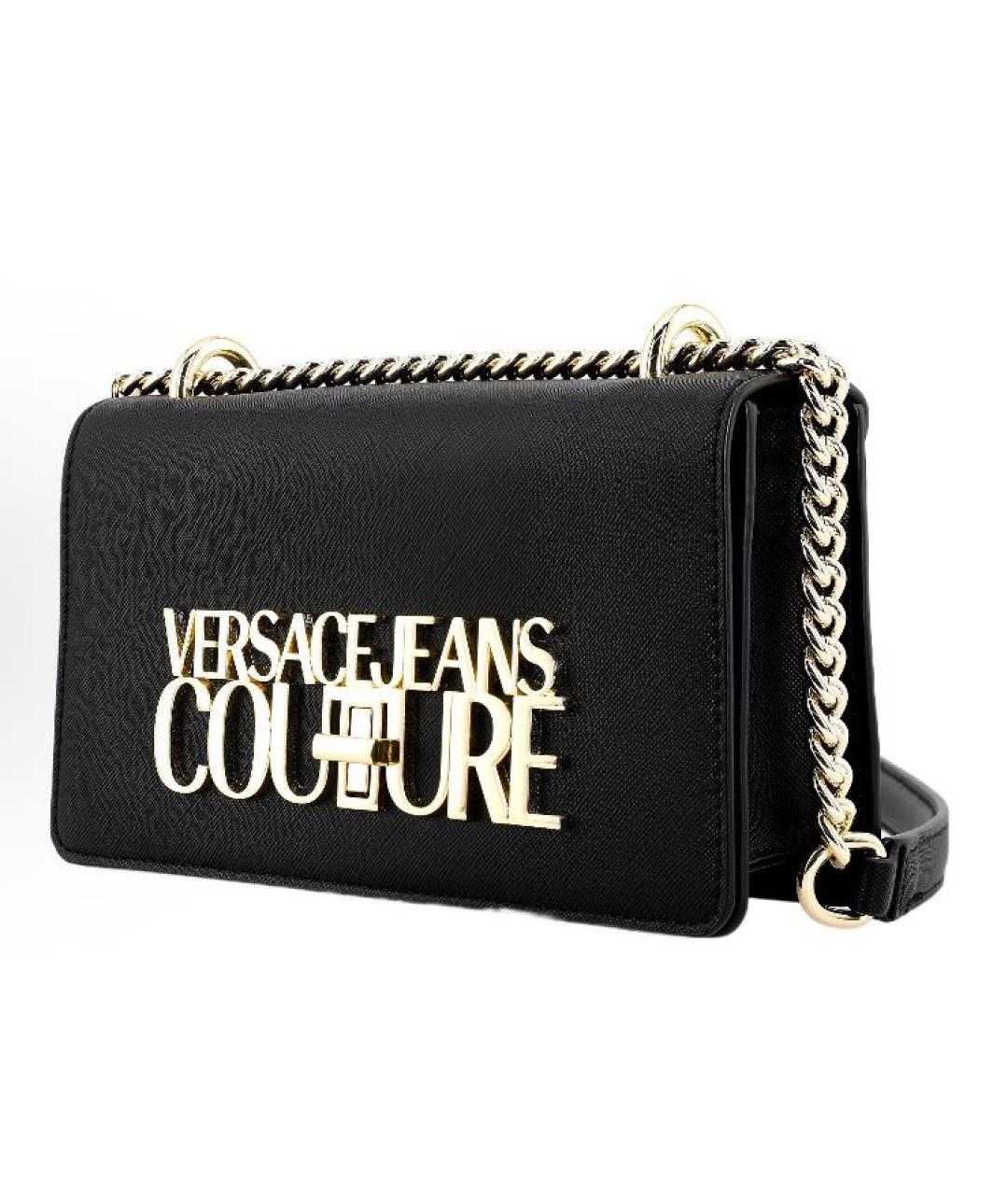 VERSACE JEANS COUTURE Черная сумка через плечо из искусственной кожи, фото 1