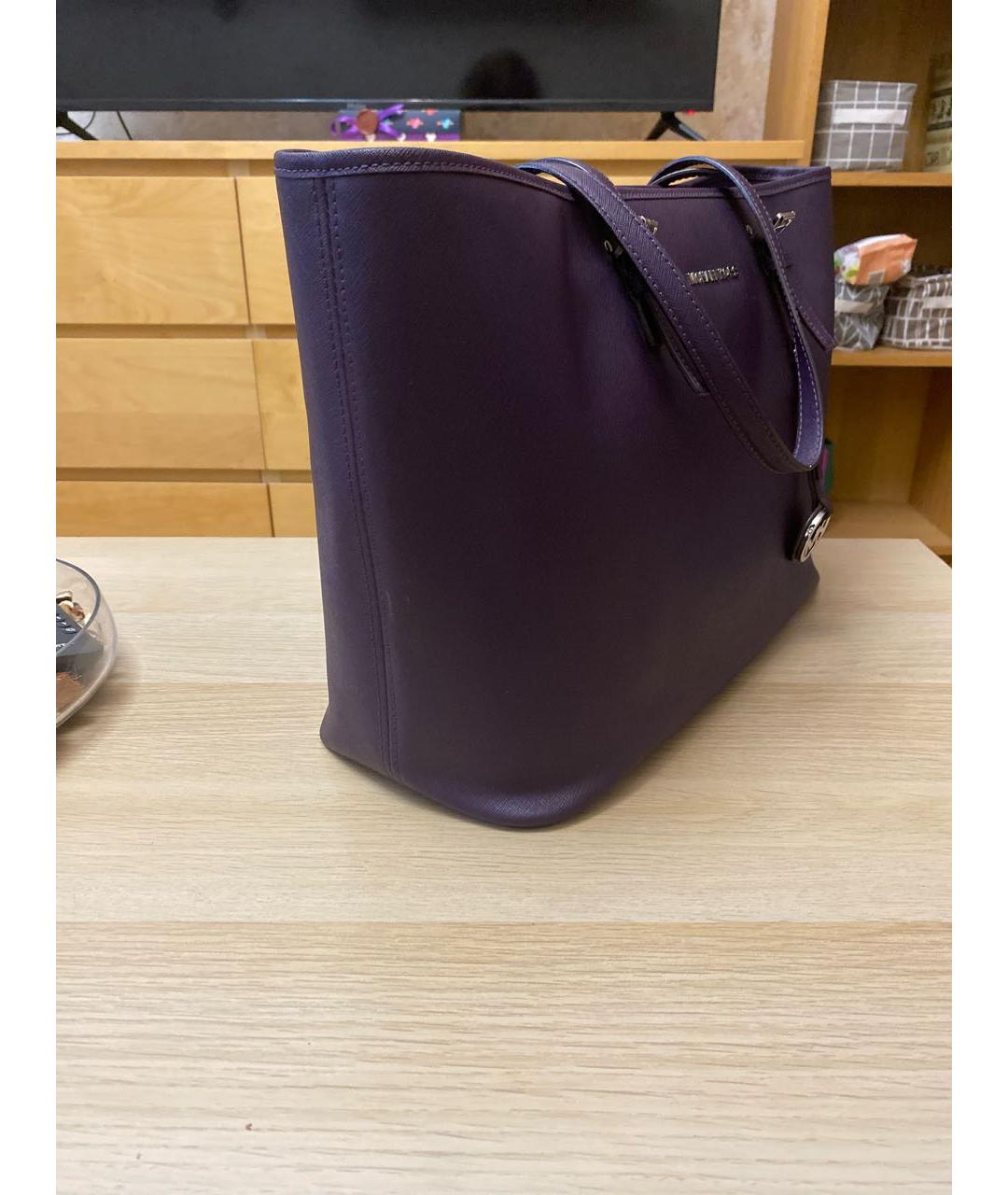 MICHAEL KORS Фиолетовая кожаная сумка тоут, фото 2