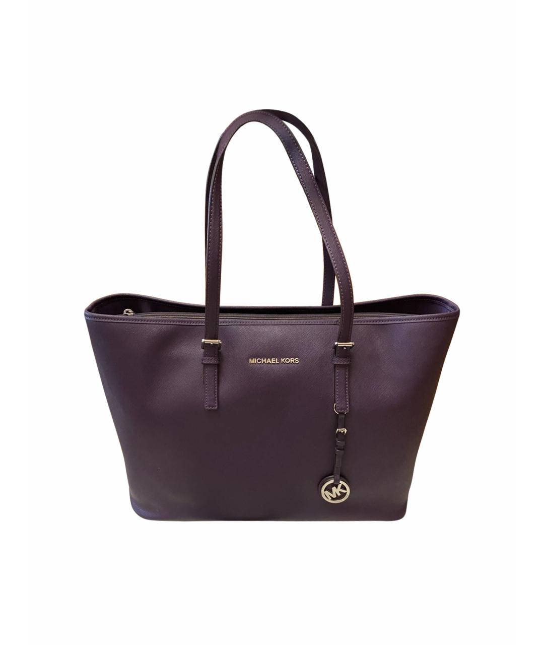 MICHAEL KORS Фиолетовая кожаная сумка тоут, фото 1