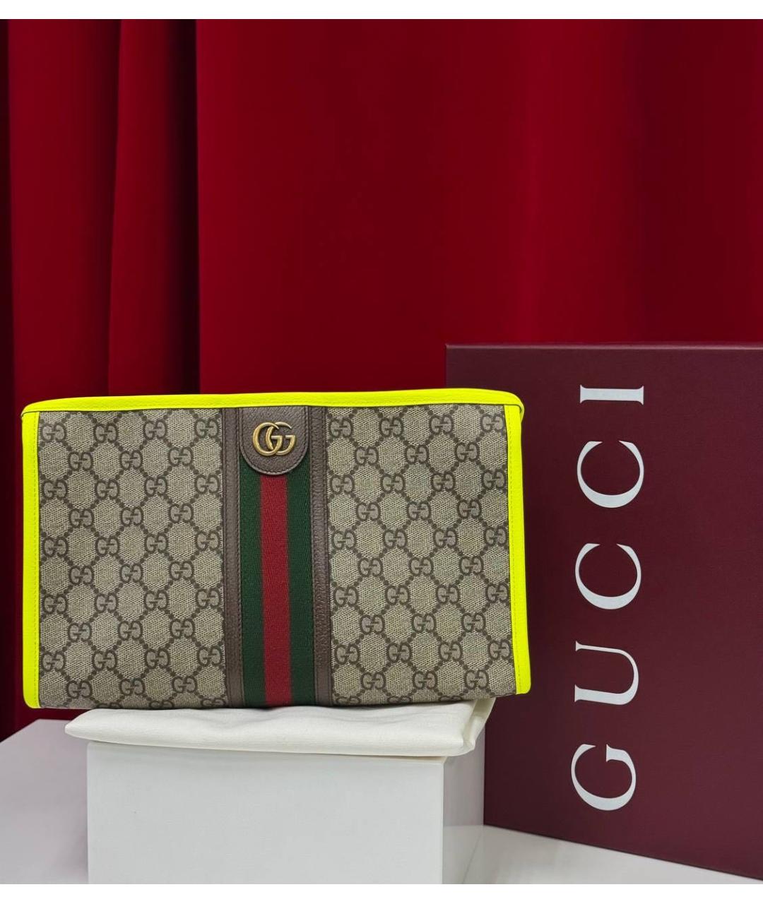 GUCCI Желтая кожаная папка для документов, фото 7