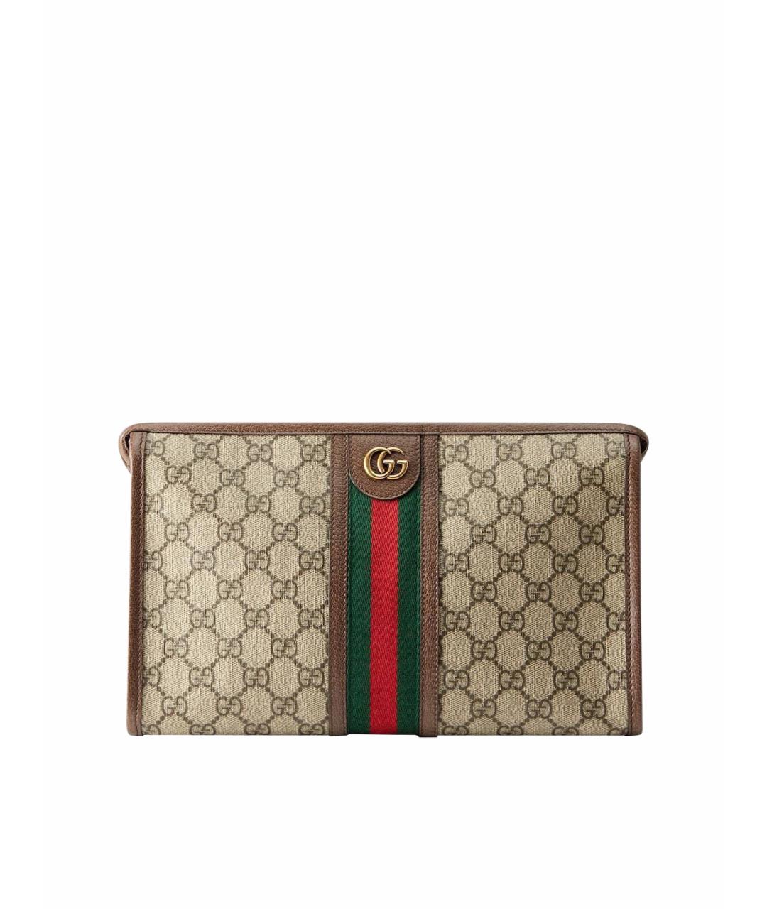 GUCCI Коричневая кожаная папка для документов, фото 1