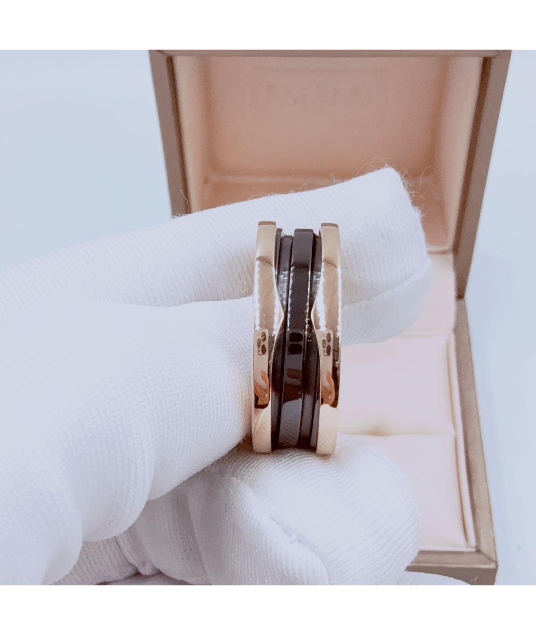 BVLGARI Черное кольцо из розового золота, фото 7