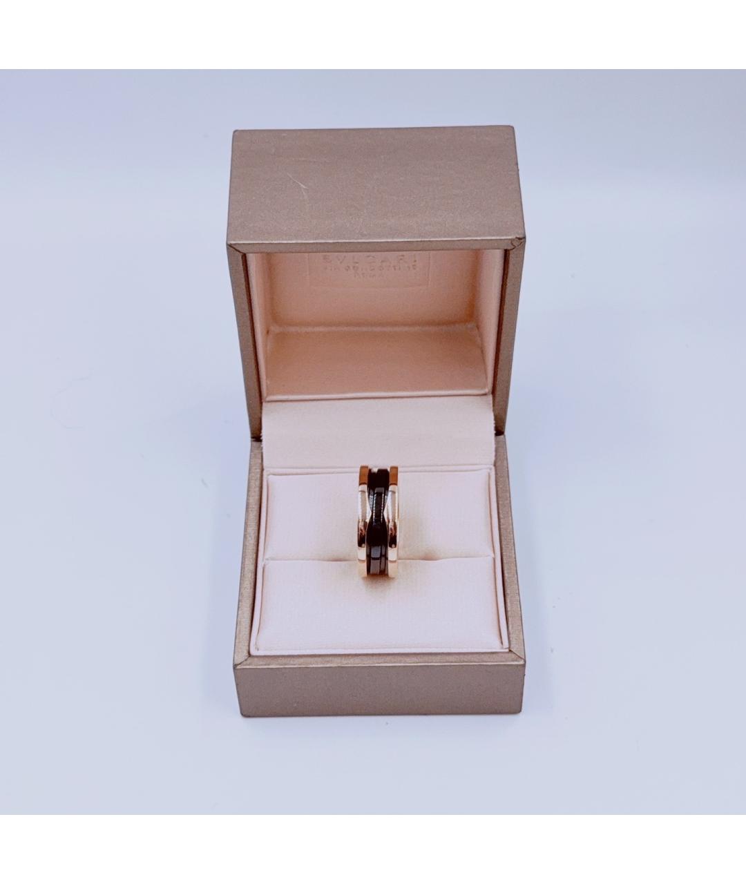 BVLGARI Черное кольцо из розового золота, фото 4