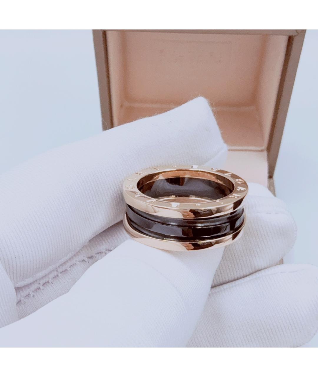 BVLGARI Черное кольцо из розового золота, фото 3