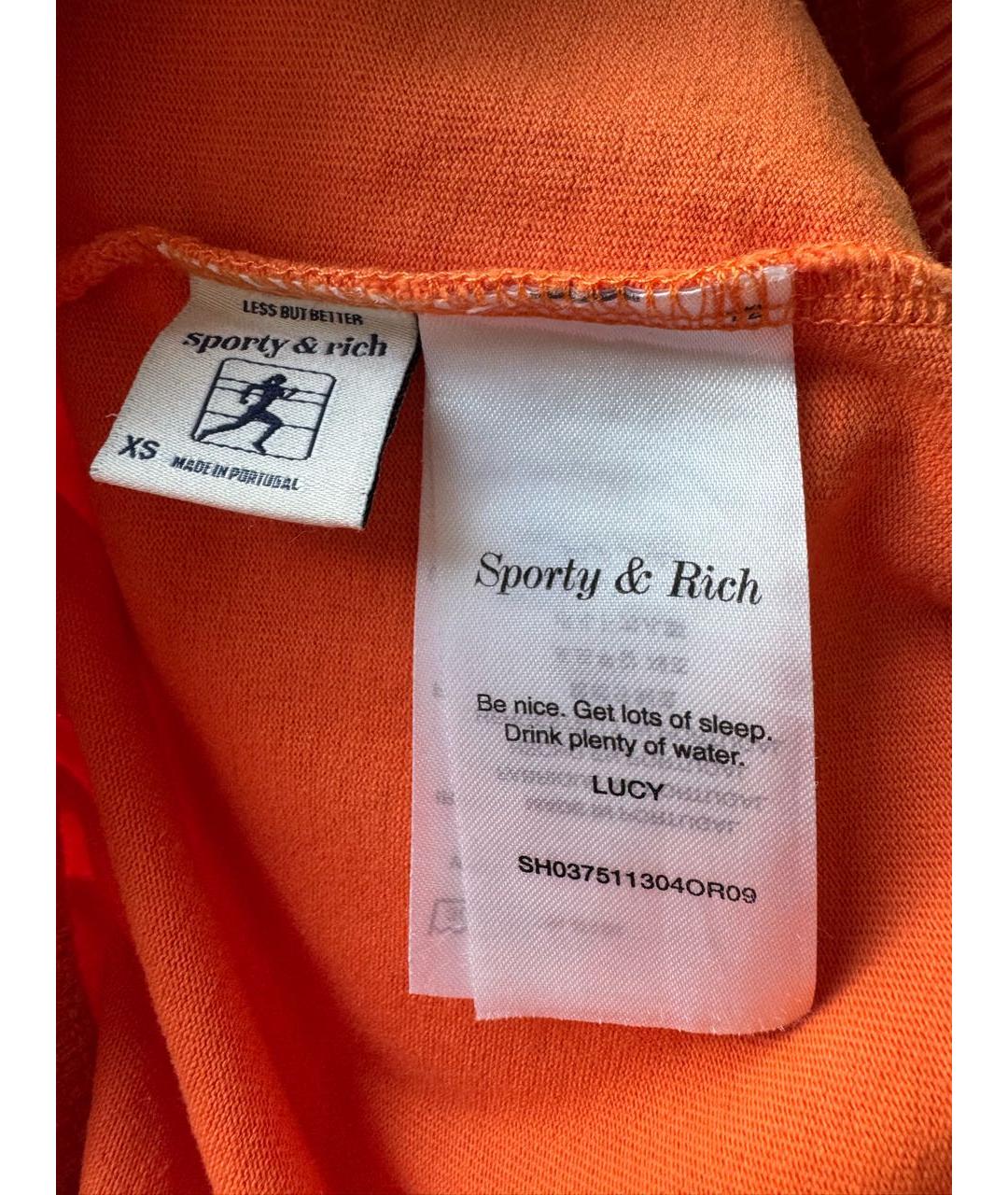 SPORTY AND RICH Оранжевое хлопковые шорты, фото 5