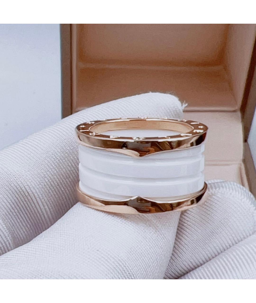 BVLGARI Белое кольцо из розового золота, фото 3