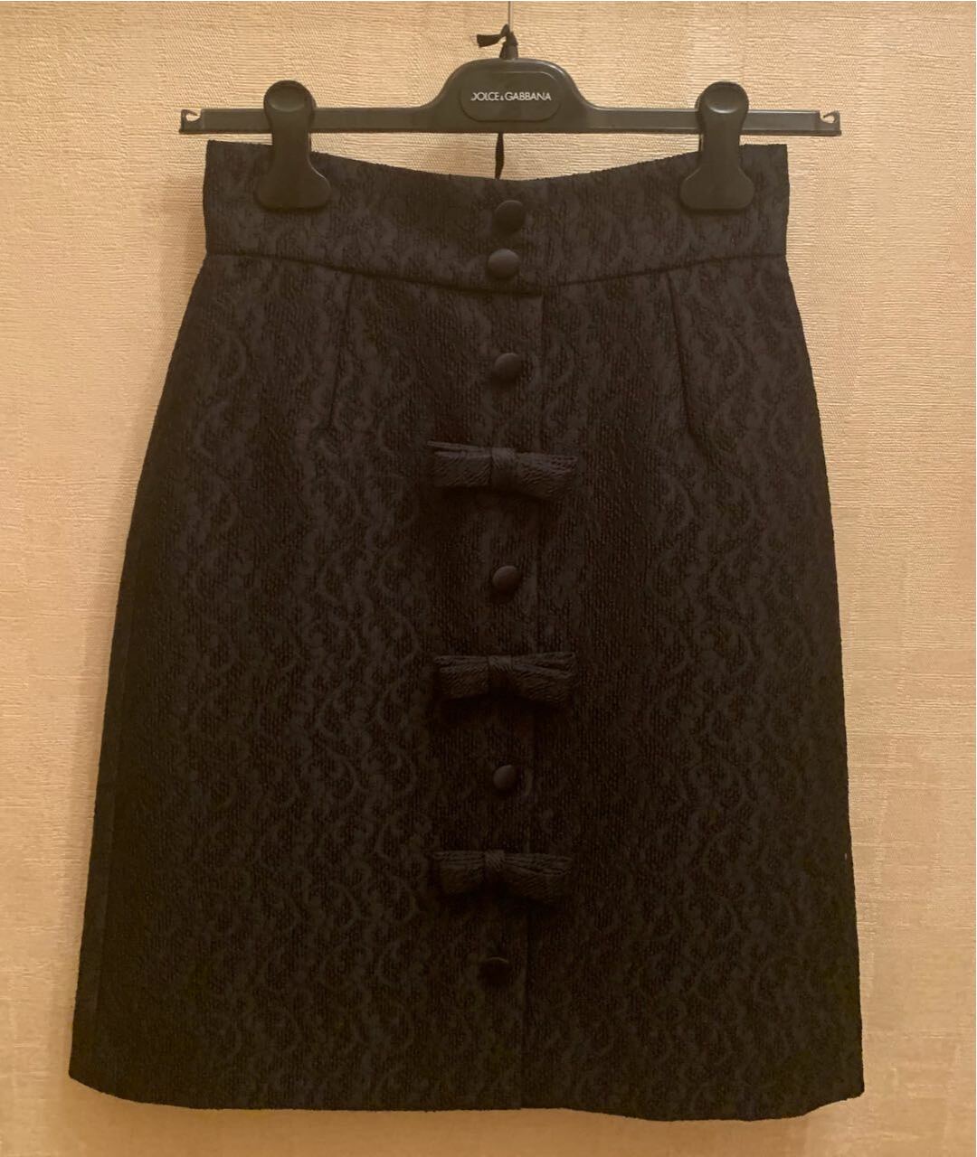 DOLCE&GABBANA Черная полиэстеровая юбка миди, фото 5