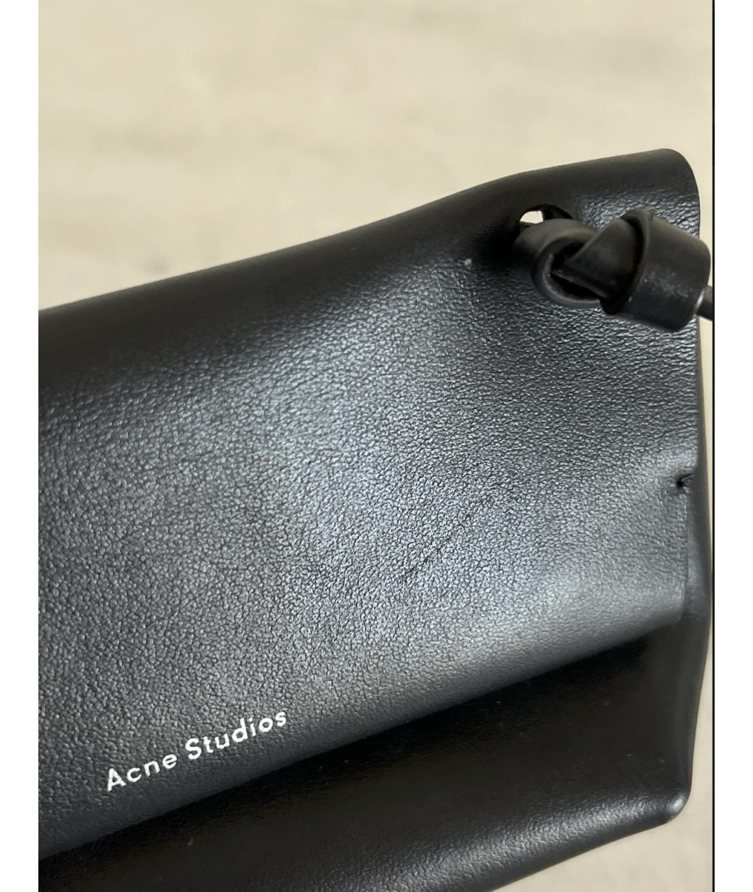 ACNE STUDIOS Черная кожаная сумка через плечо, фото 5