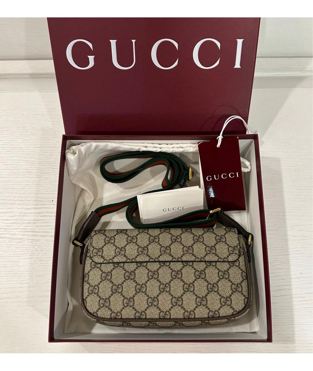 GUCCI Коричневая сумка через плечо, фото 3