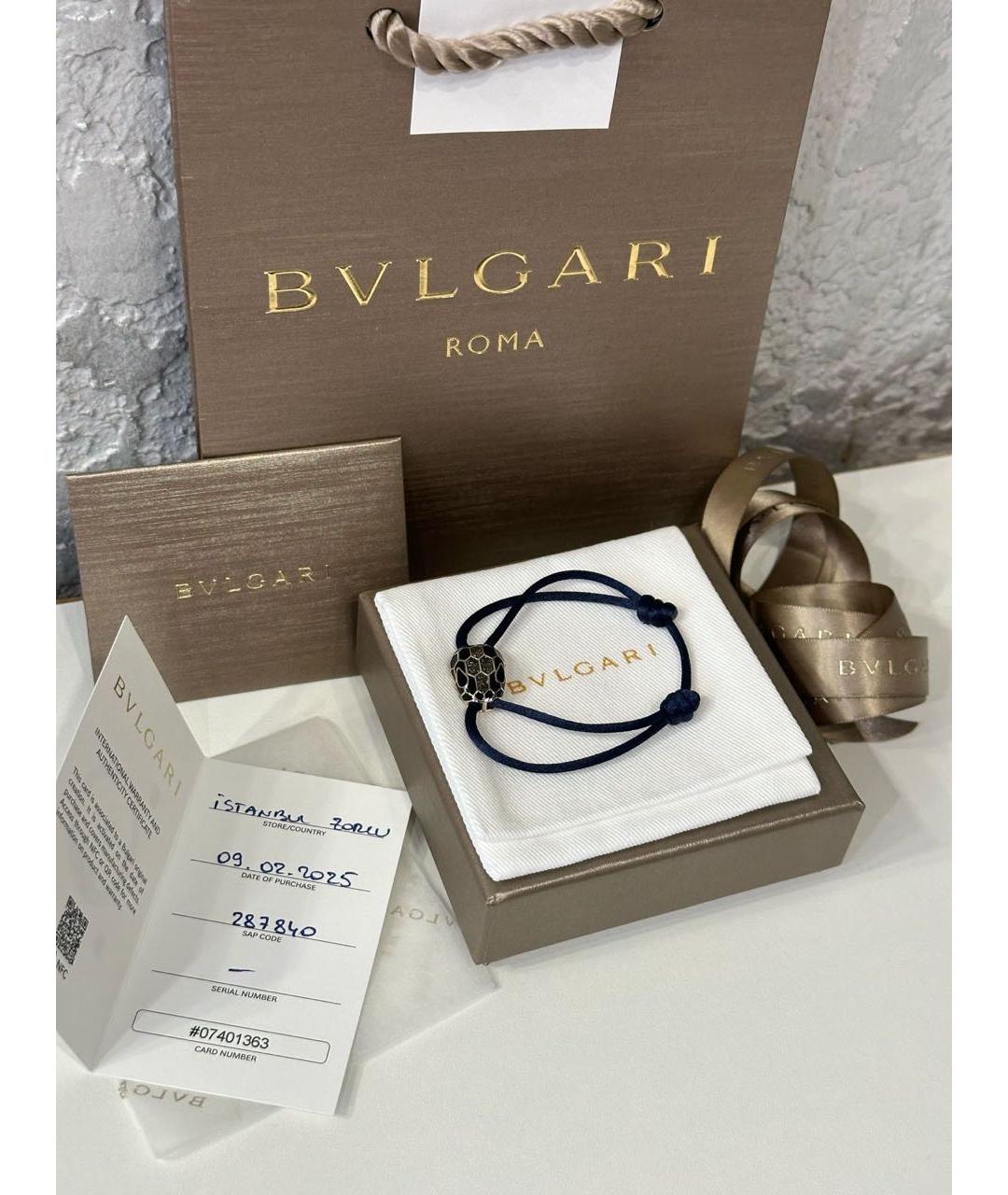 BVLGARI Темно-синий латунный браслет, фото 6