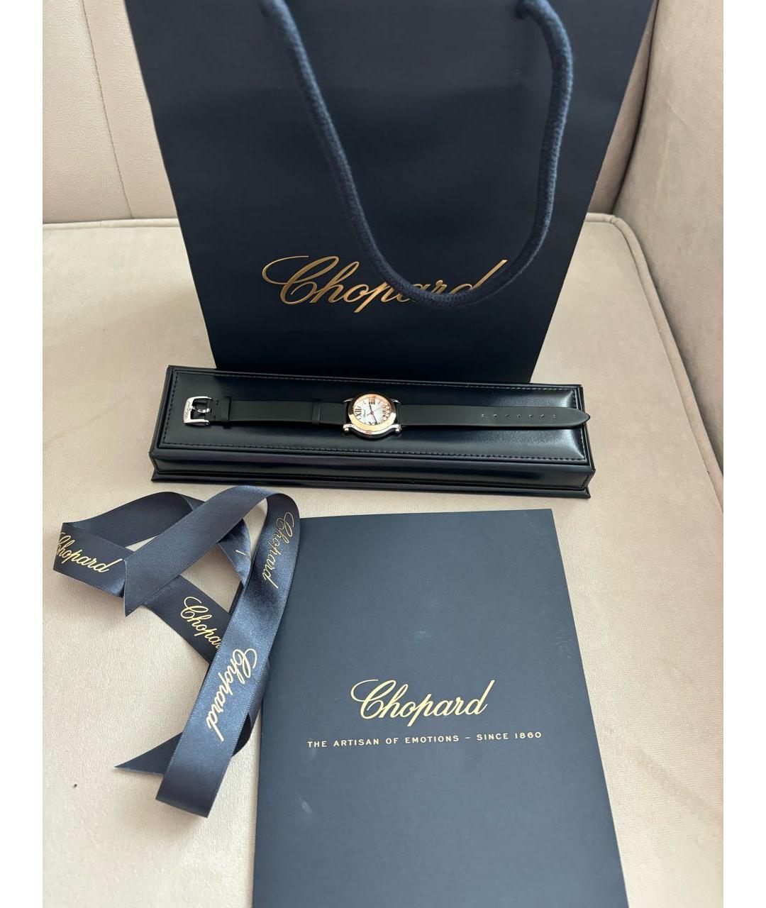 CHOPARD Черные часы из розового золота, фото 6