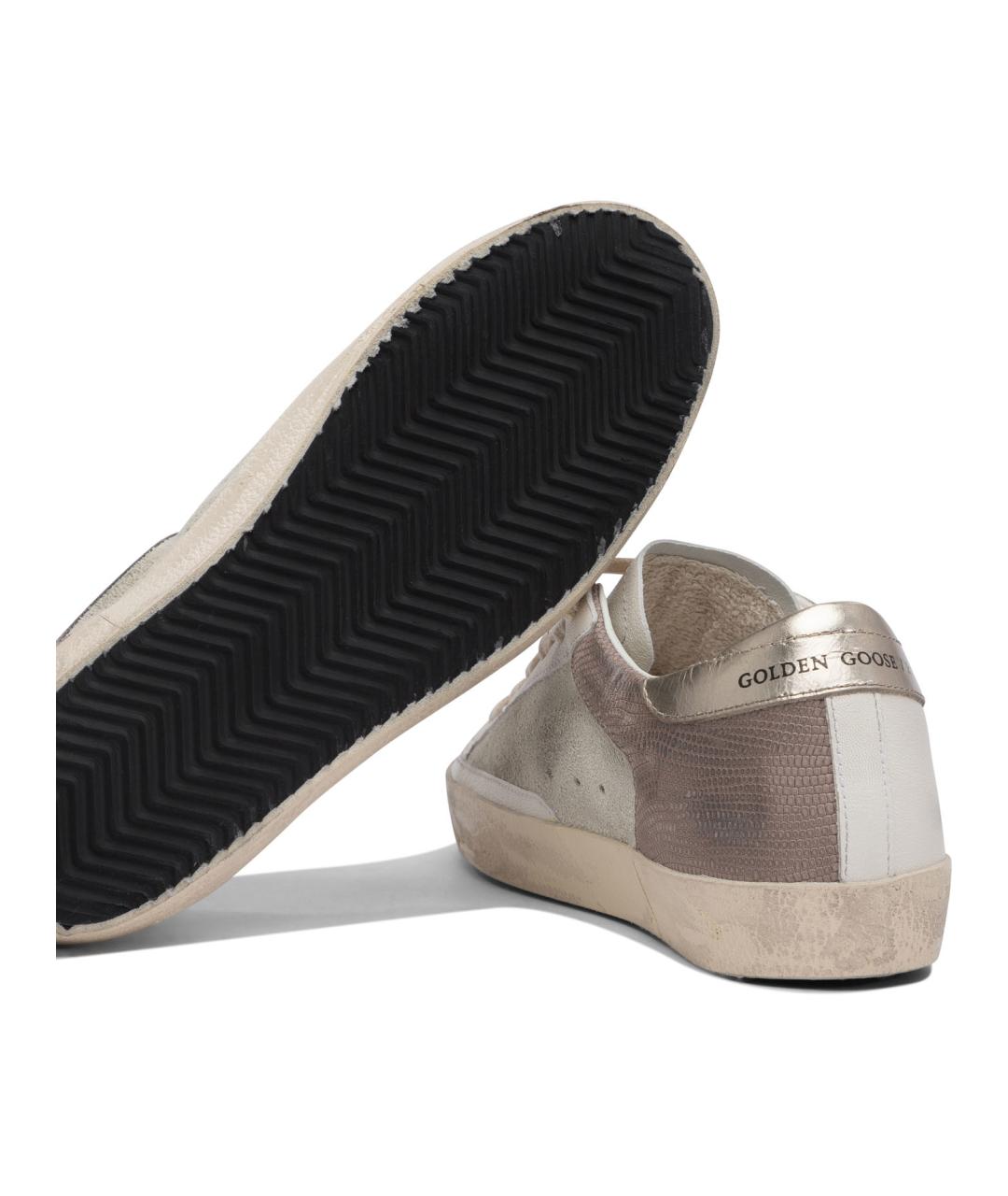 GOLDEN GOOSE DELUXE BRAND Золотые кожаные кроссовки, фото 5