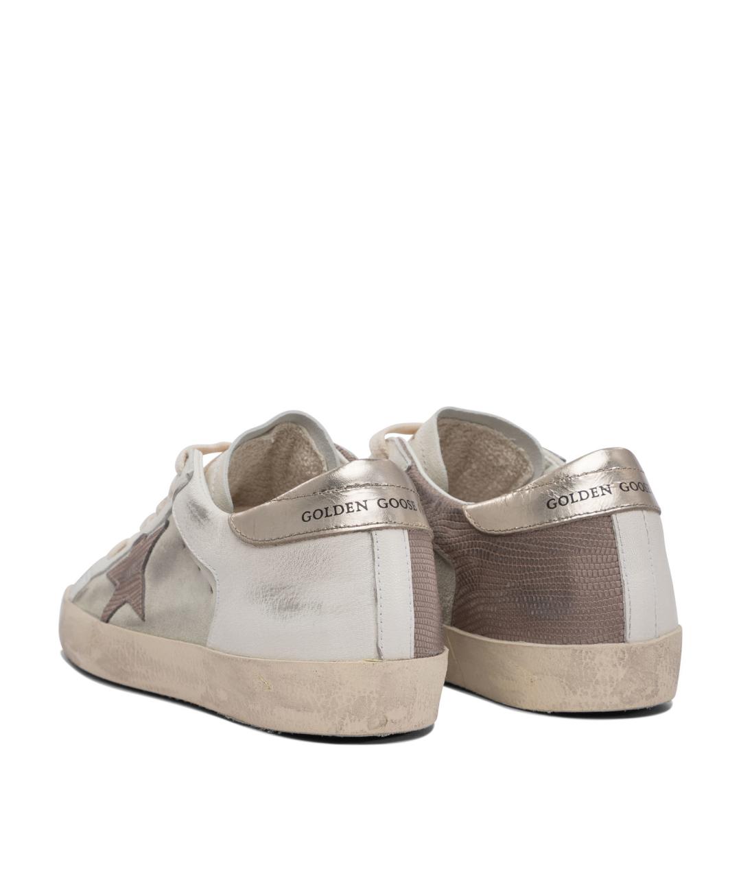 GOLDEN GOOSE DELUXE BRAND Золотые кожаные кроссовки, фото 4