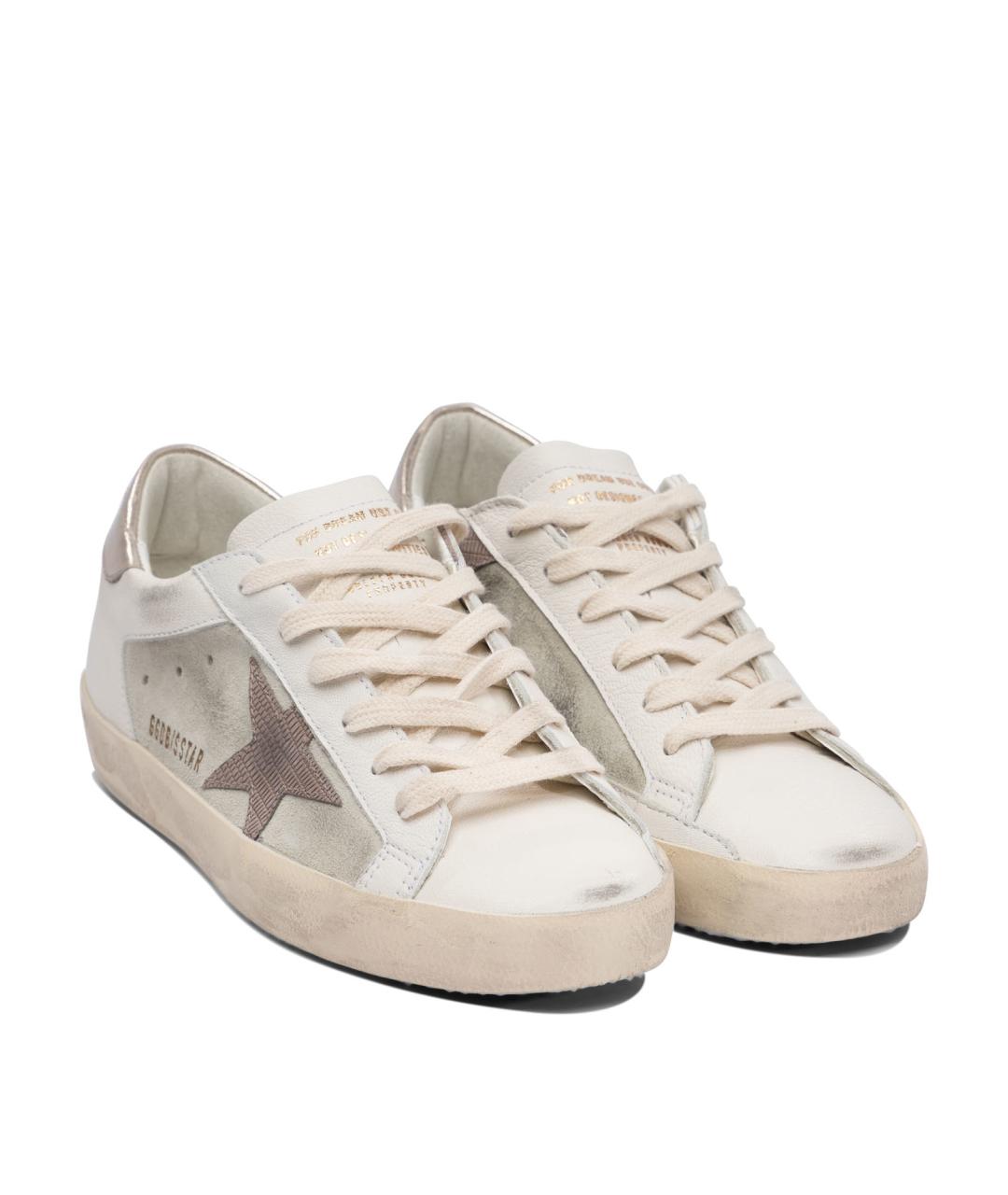 GOLDEN GOOSE DELUXE BRAND Золотые кожаные кроссовки, фото 2