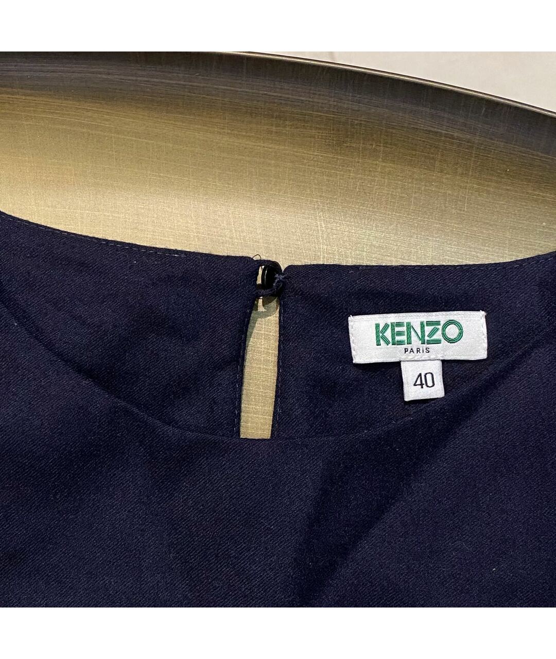 KENZO Синее шерстяное коктейльное платье, фото 3