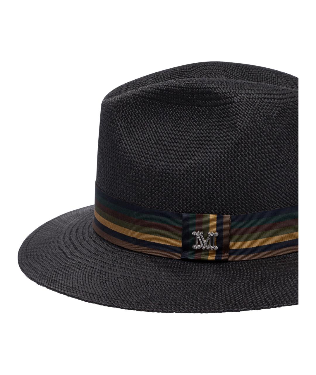MAX MARA Черная соломенная шляпа, фото 4