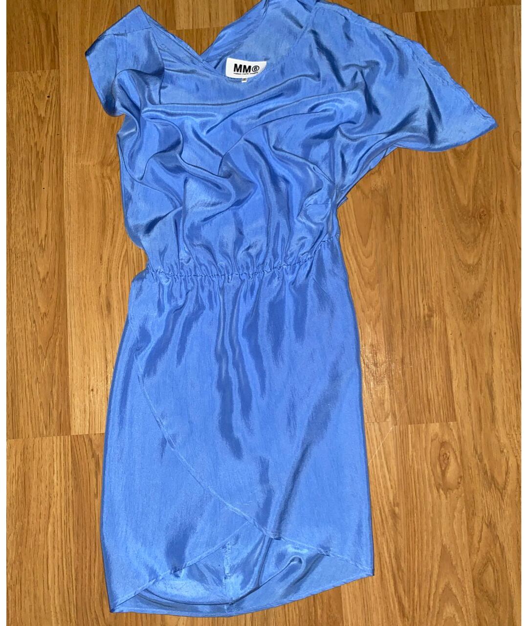 MAISON MARGIELA Голубое шелковое повседневное платье, фото 5