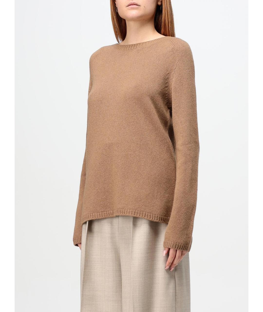 'S MAX MARA Бежевый шерстяной джемпер / свитер, фото 5