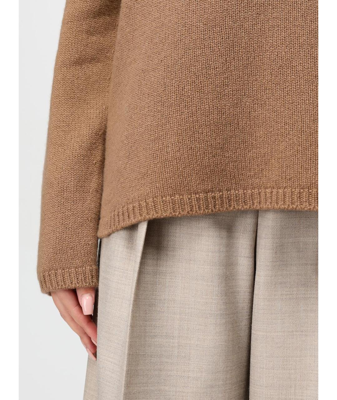 'S MAX MARA Бежевый шерстяной джемпер / свитер, фото 6
