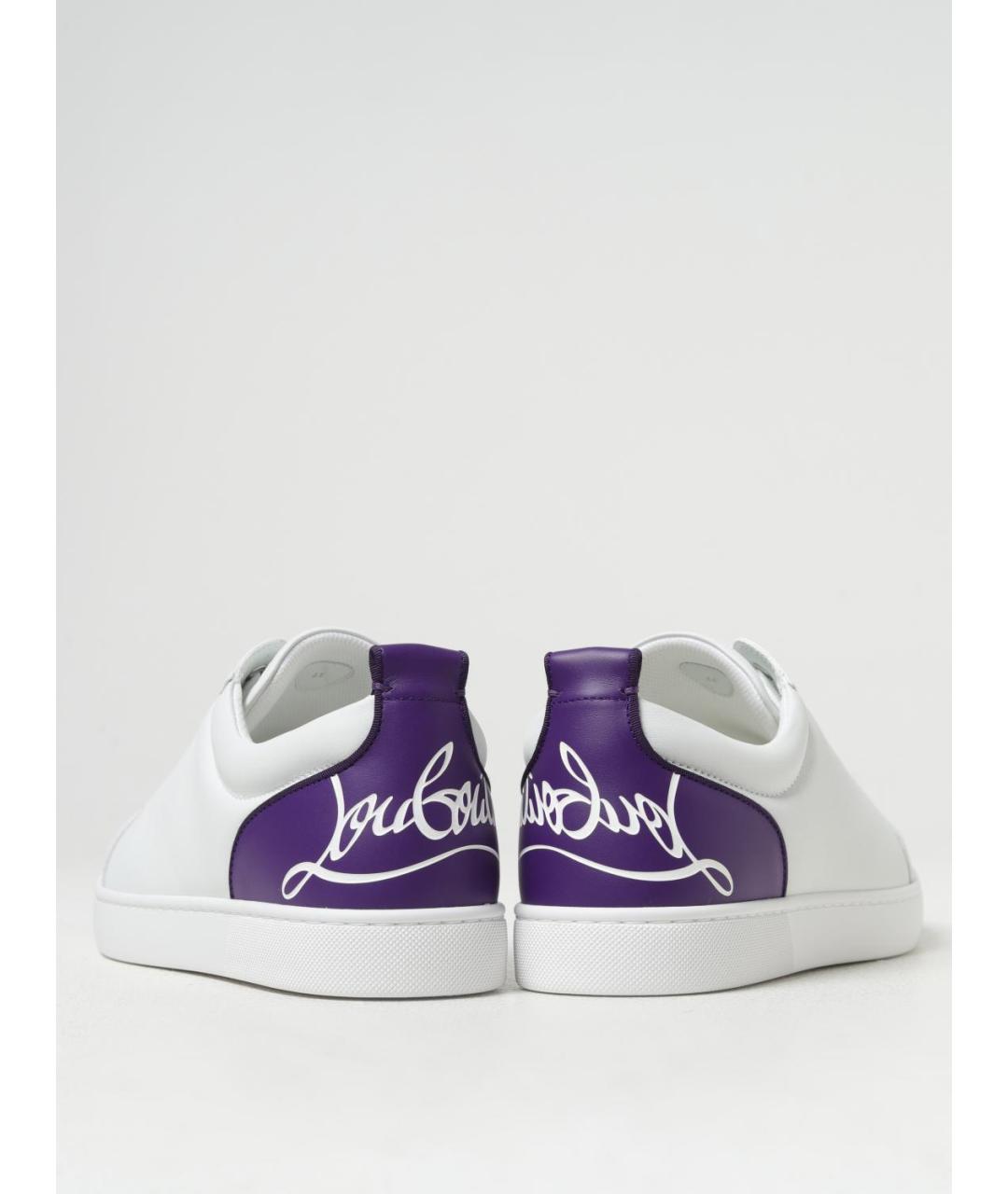 CHRISTIAN LOUBOUTIN Белые кожаные низкие кроссовки / кеды, фото 3