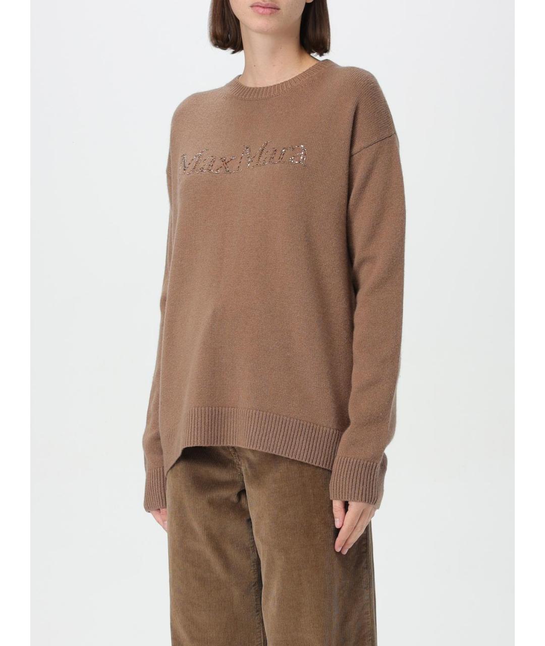 'S MAX MARA Коричневый шерстяной джемпер / свитер, фото 5