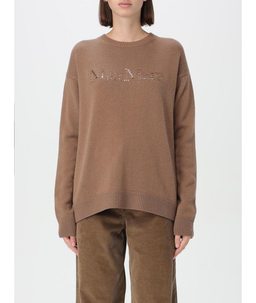 'S MAX MARA Коричневый шерстяной джемпер / свитер, фото 2