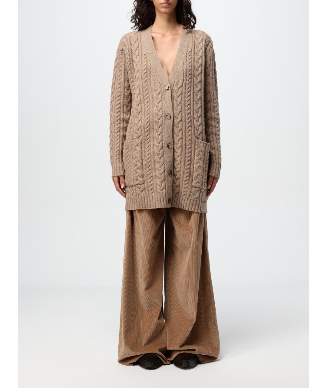 MAX MARA Бежевый шерстяной кардиган, фото 2