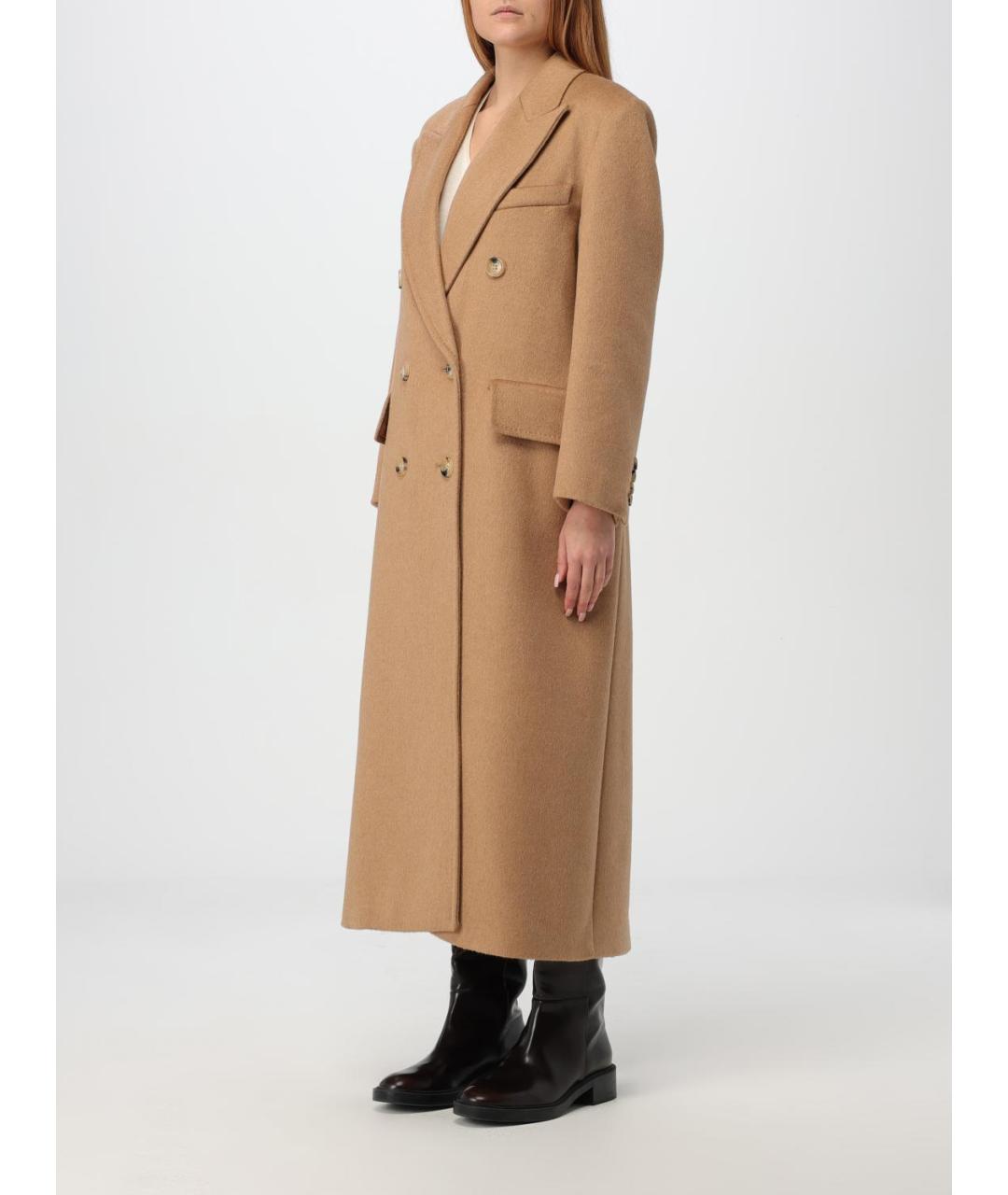 MAX MARA Бежевое шерстяное пальто, фото 5
