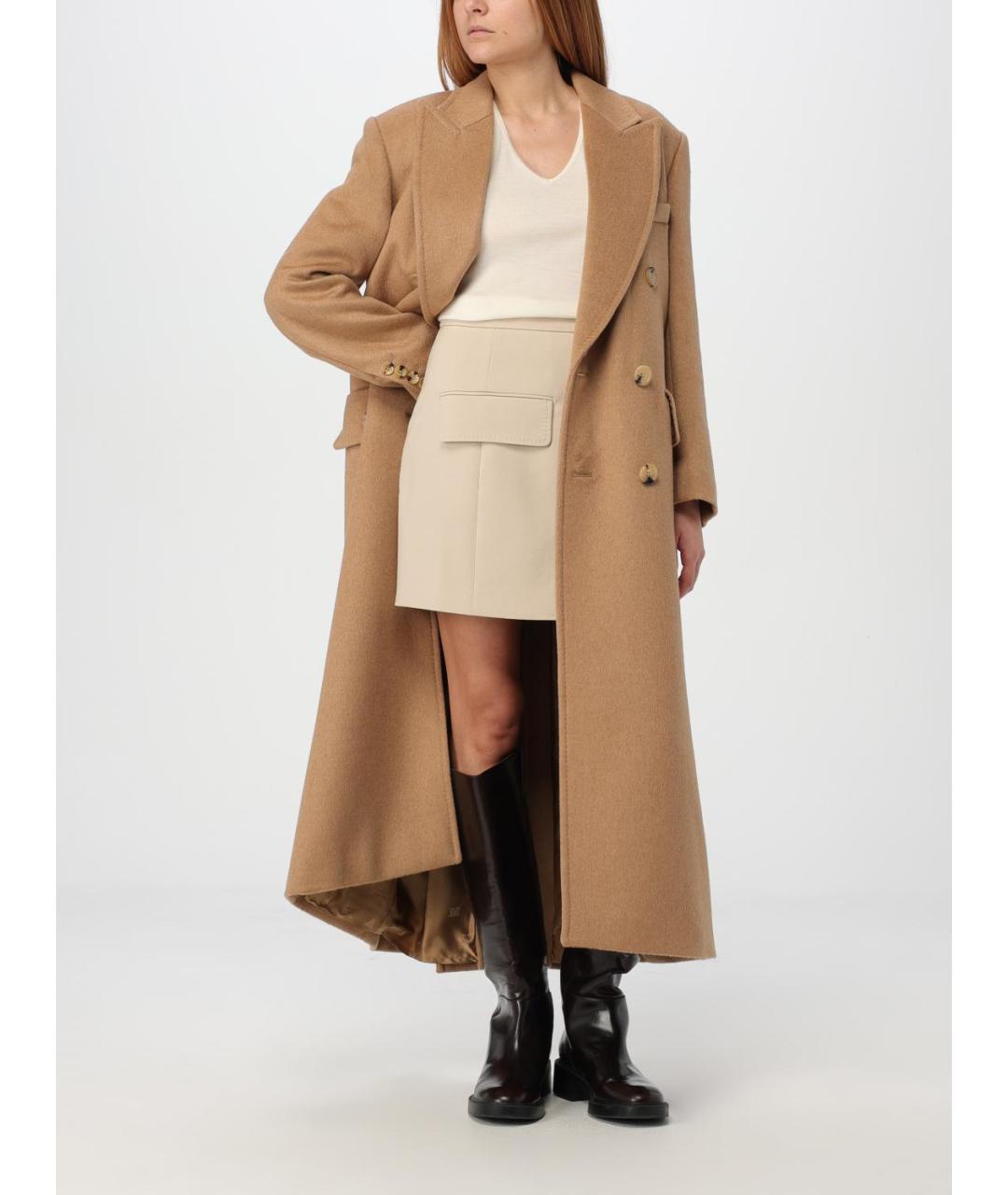 MAX MARA Бежевое шерстяное пальто, фото 3