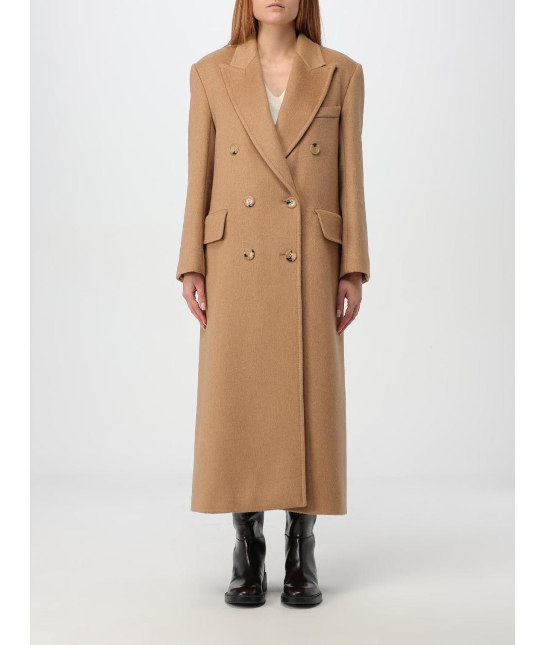 MAX MARA Бежевое шерстяное пальто, фото 2