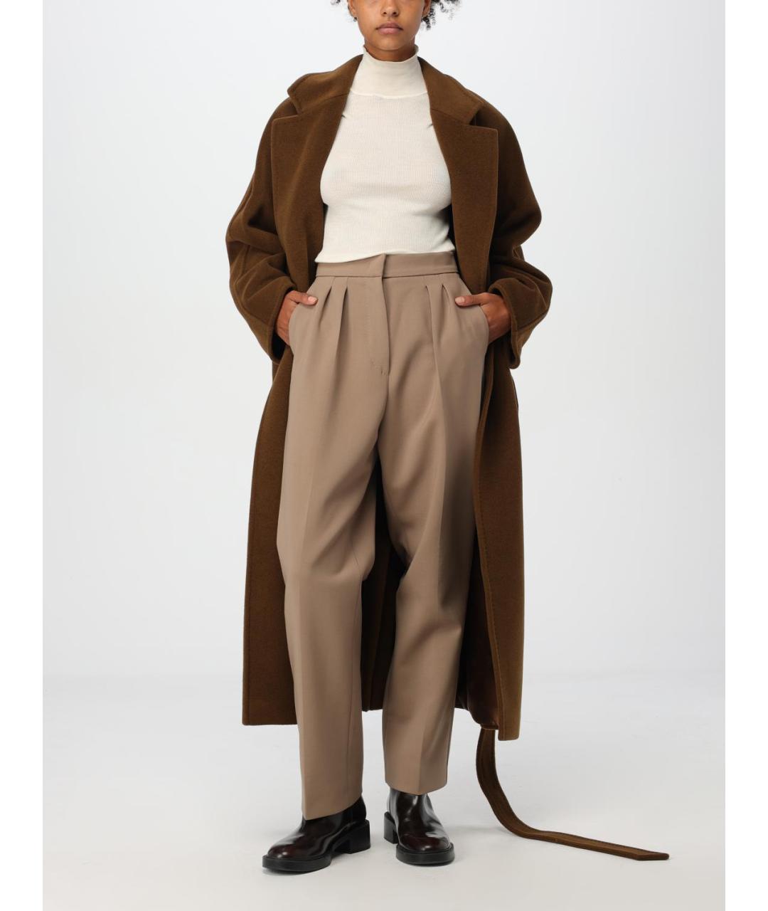 MAX MARA Коричневое шерстяное пальто, фото 3