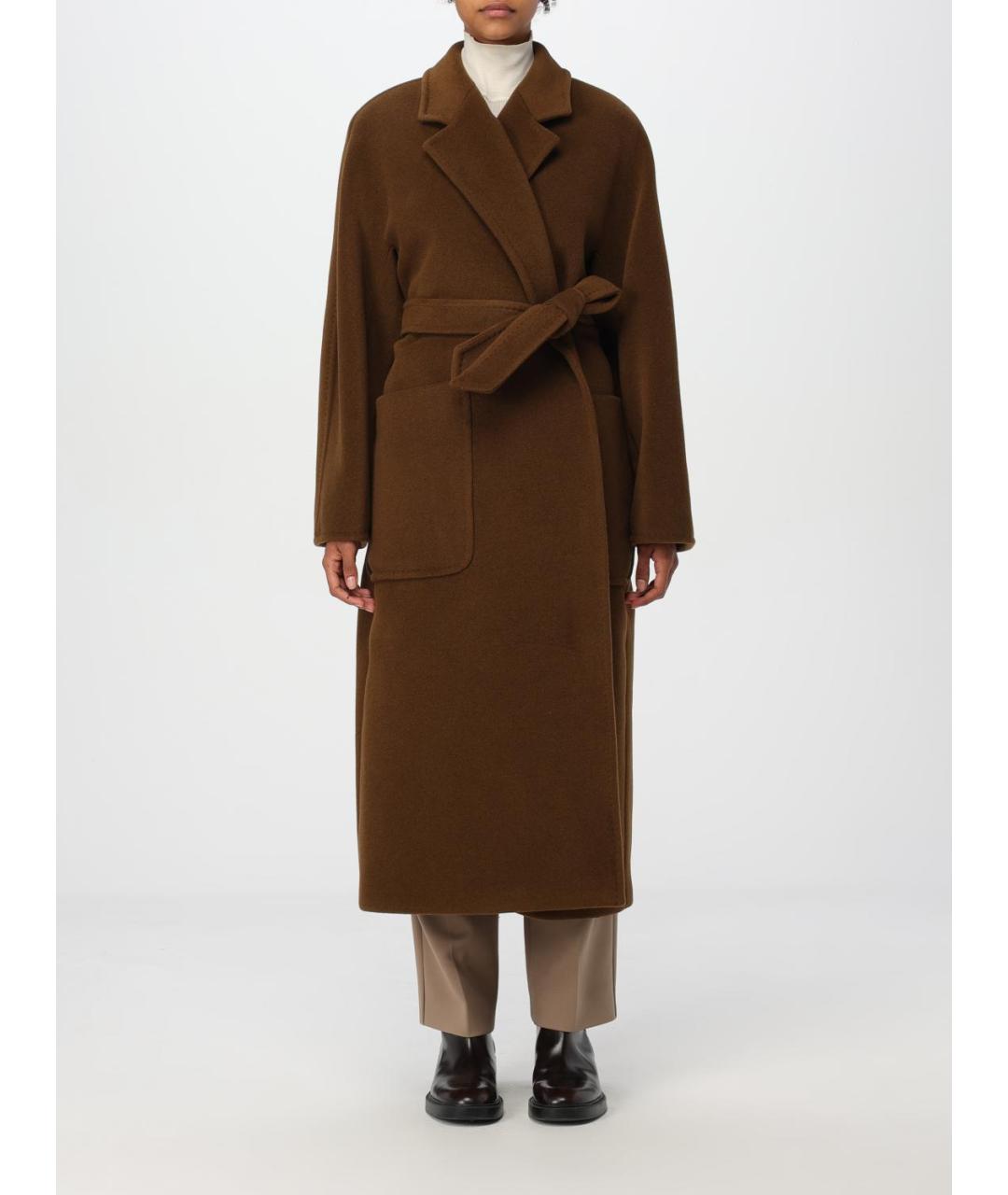 MAX MARA Коричневое шерстяное пальто, фото 2