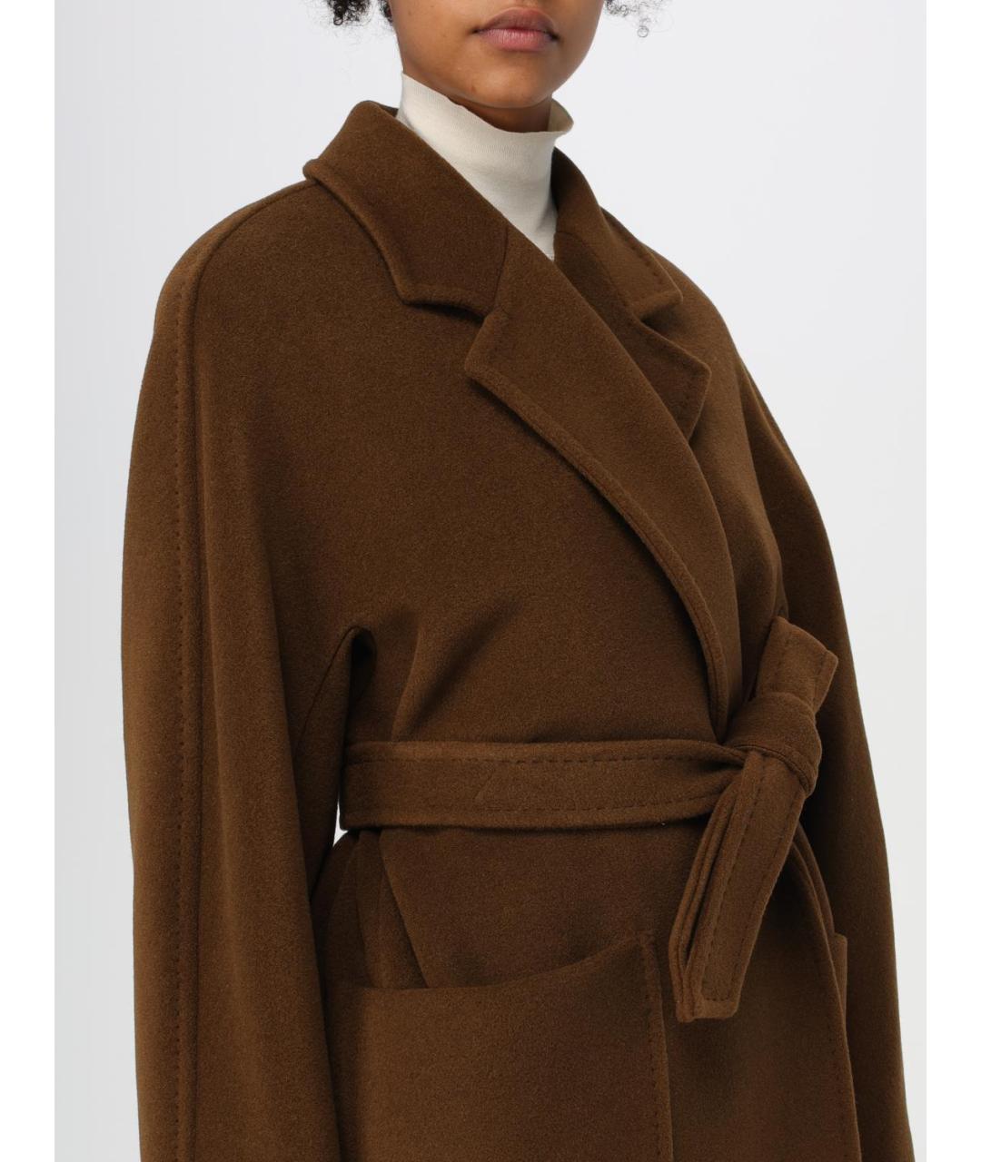 MAX MARA Коричневое шерстяное пальто, фото 6