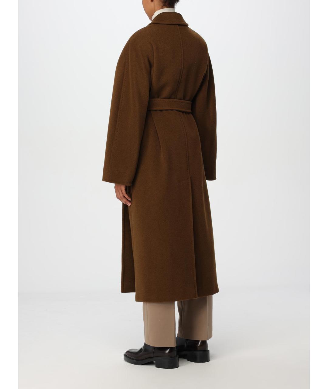 MAX MARA Коричневое шерстяное пальто, фото 4