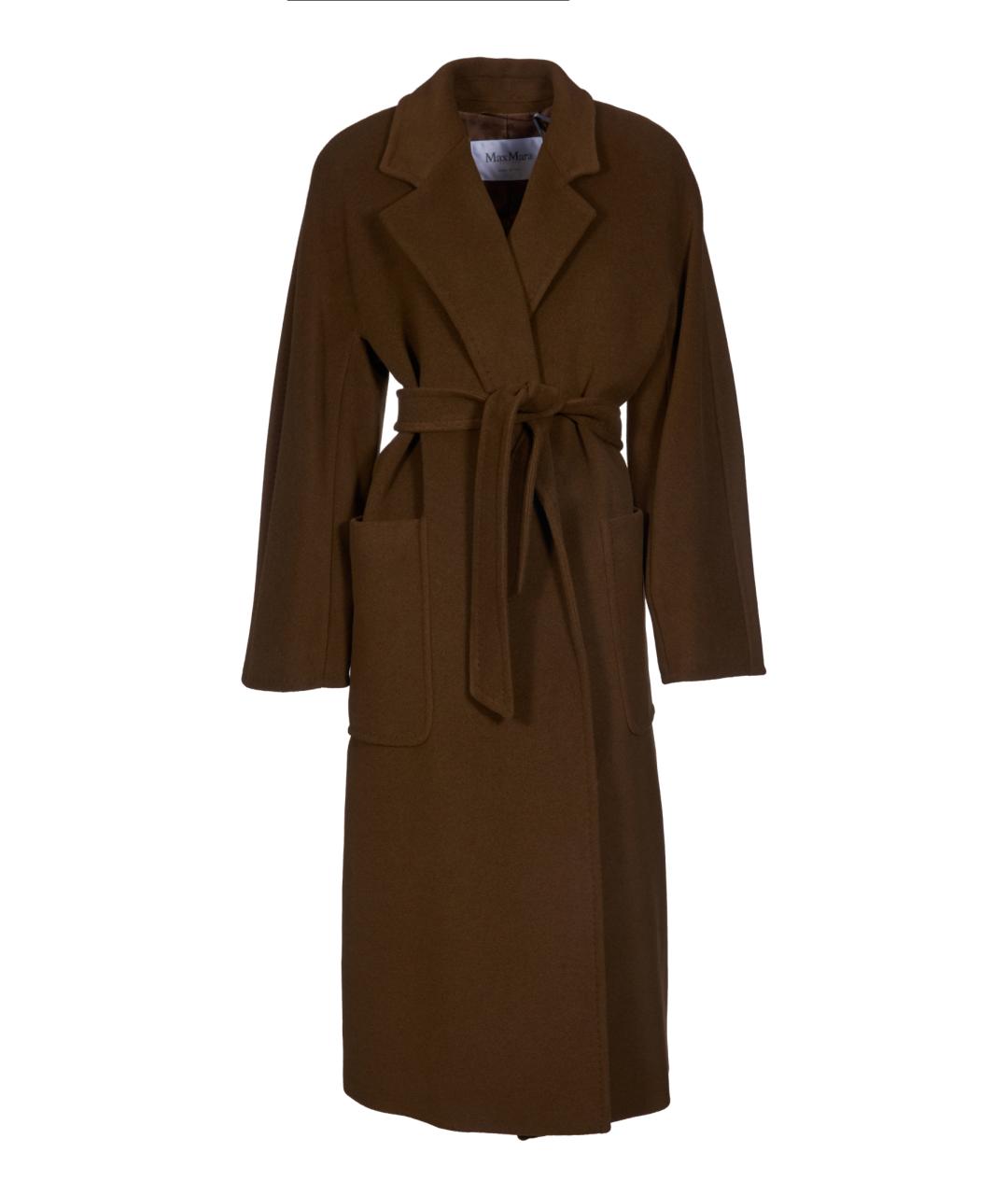 MAX MARA Коричневое шерстяное пальто, фото 1