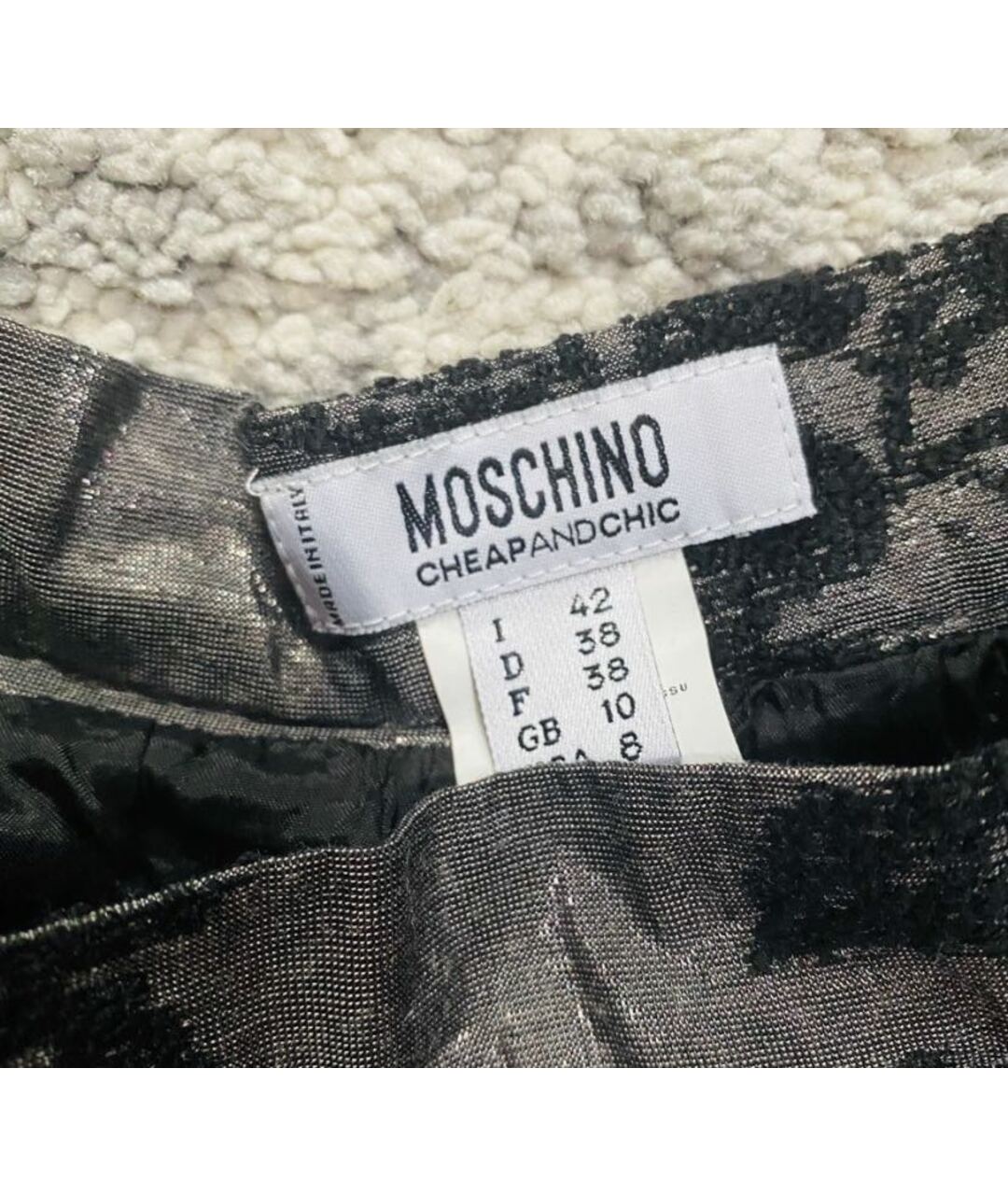 MOSCHINO Серая юбка мини, фото 7