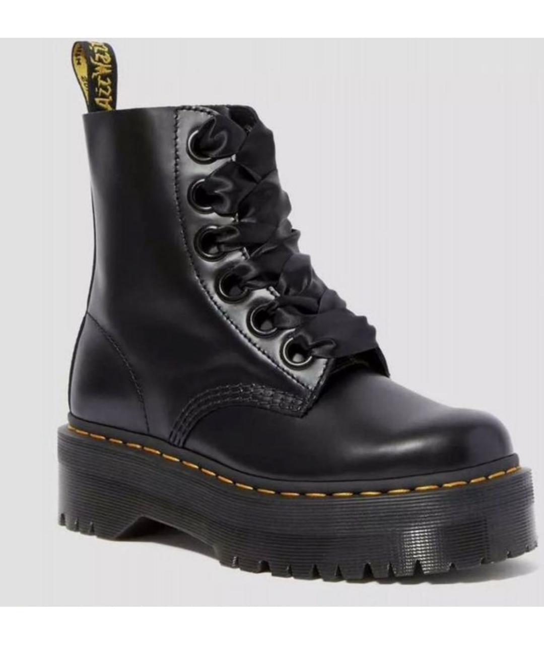 DR. MARTENS Черные кожаные ботинки, фото 8