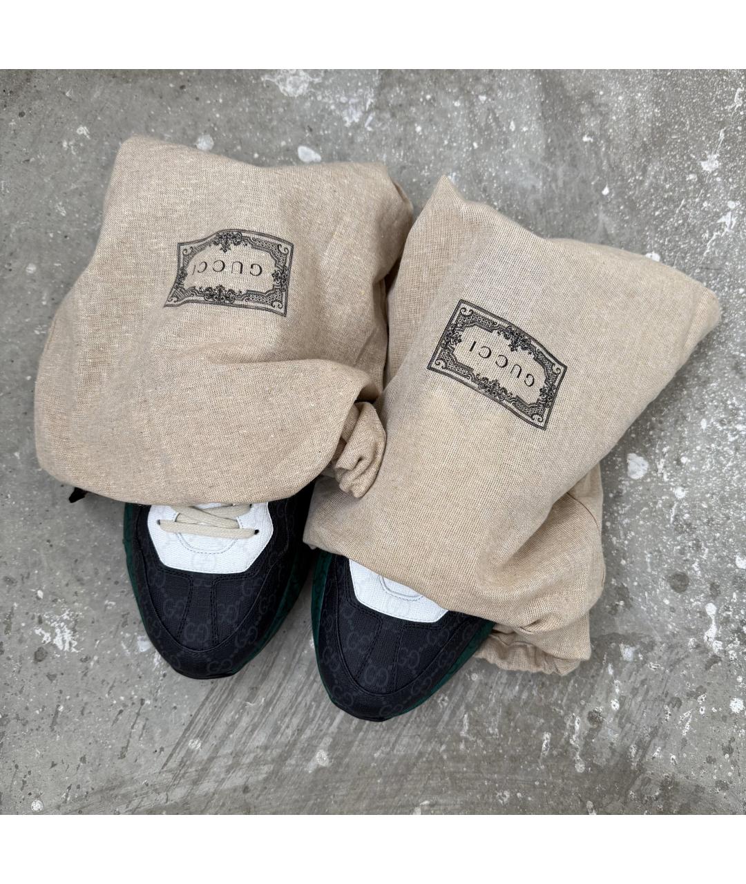 GUCCI Зеленые кожаные низкие кроссовки / кеды, фото 8