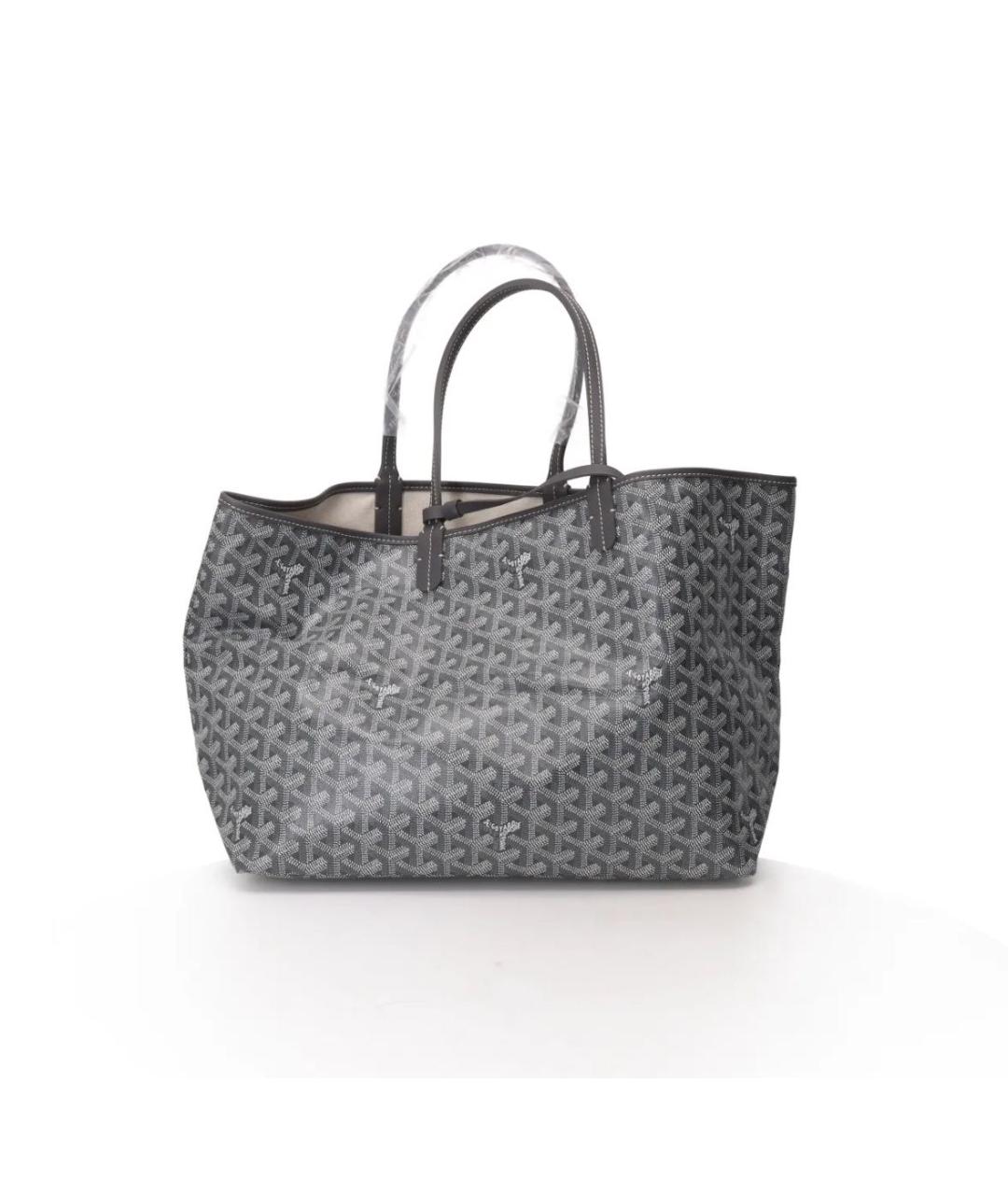 GOYARD Антрацитовая кожаная сумка тоут, фото 3