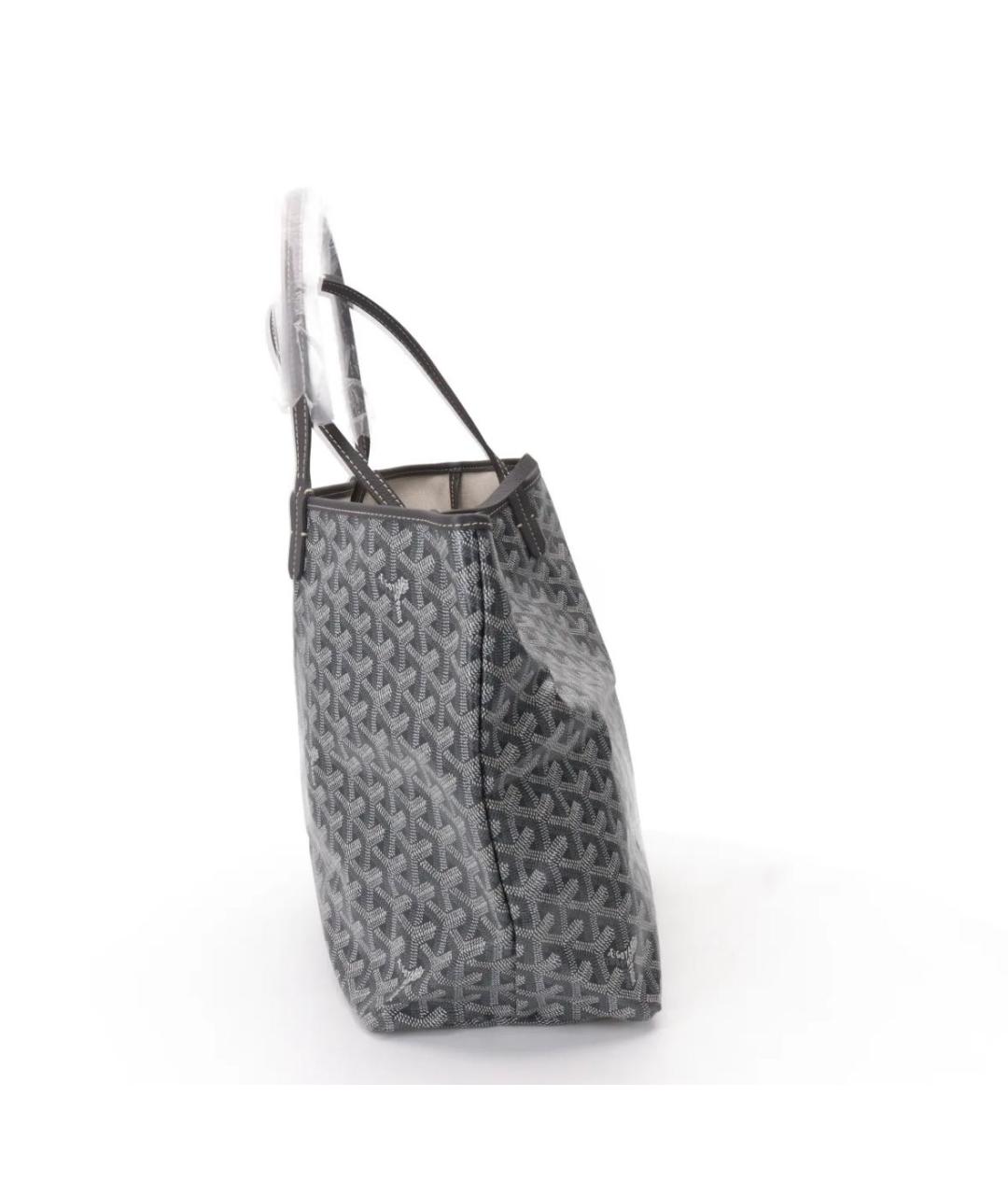 GOYARD Антрацитовая кожаная сумка тоут, фото 4