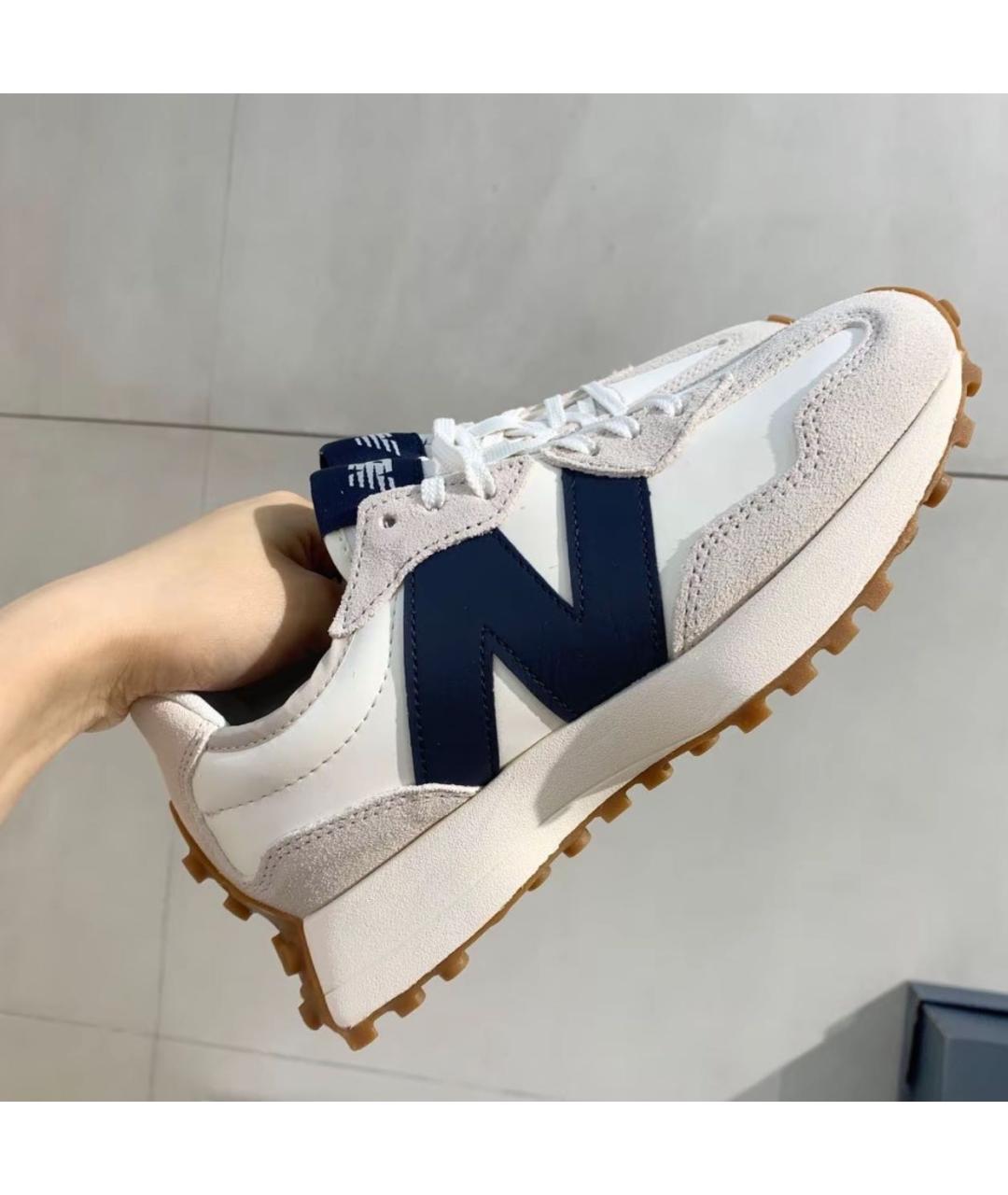 NEW BALANCE Бежевые кроссовки из искусственной кожи, фото 4