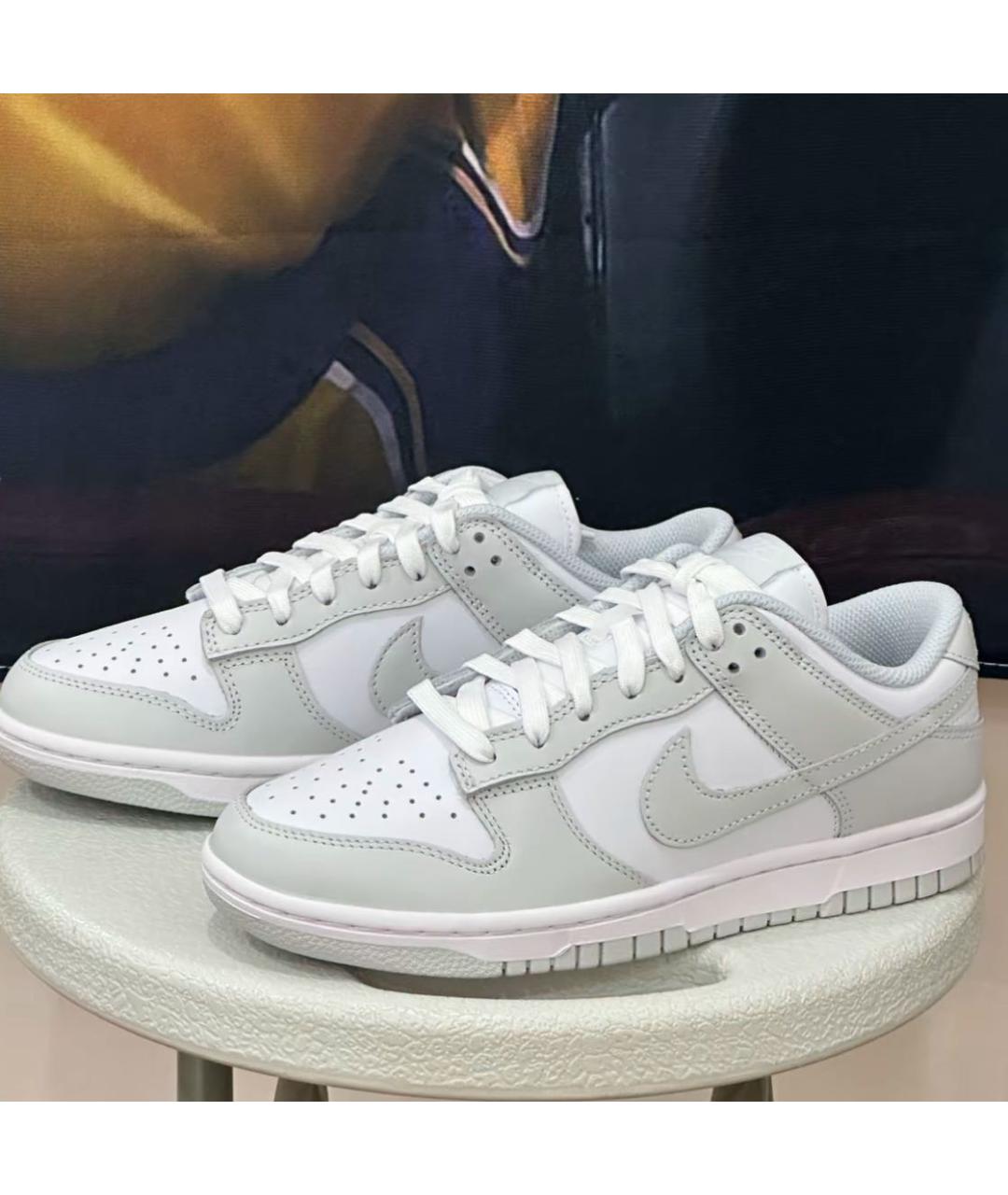 NIKE Серые кроссовки из искусственной кожи, фото 4