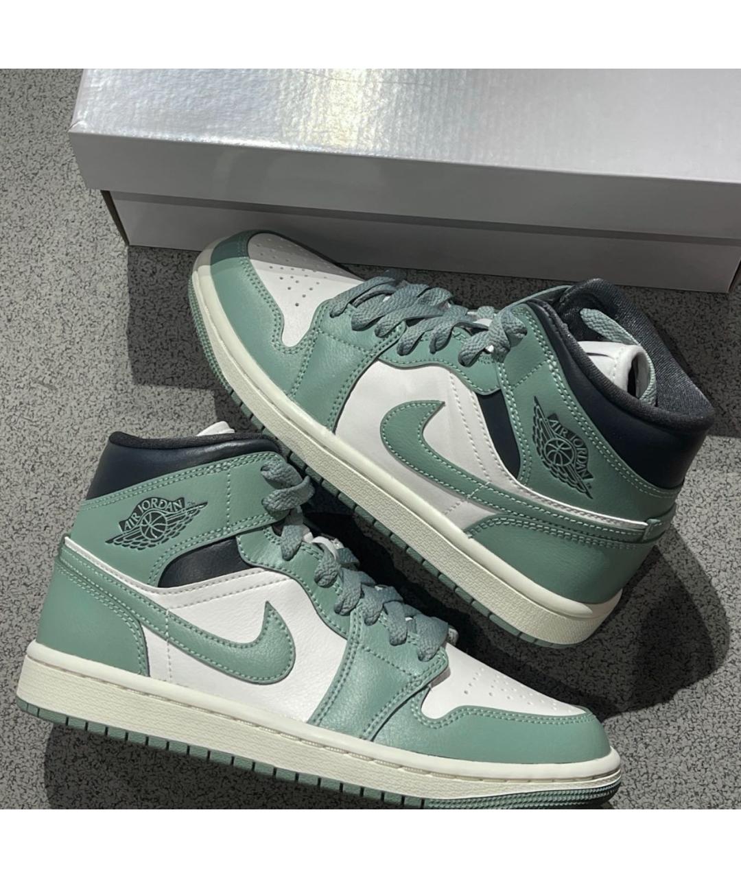 JORDAN Зеленые кроссовки из искусственной кожи, фото 4