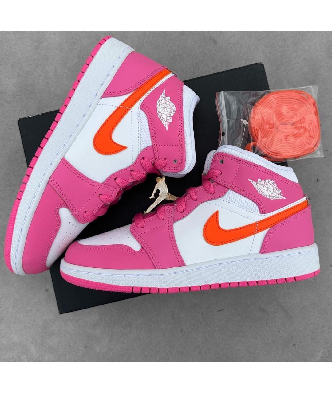 JORDAN Розовые кроссовки из искусственной кожи, фото 2