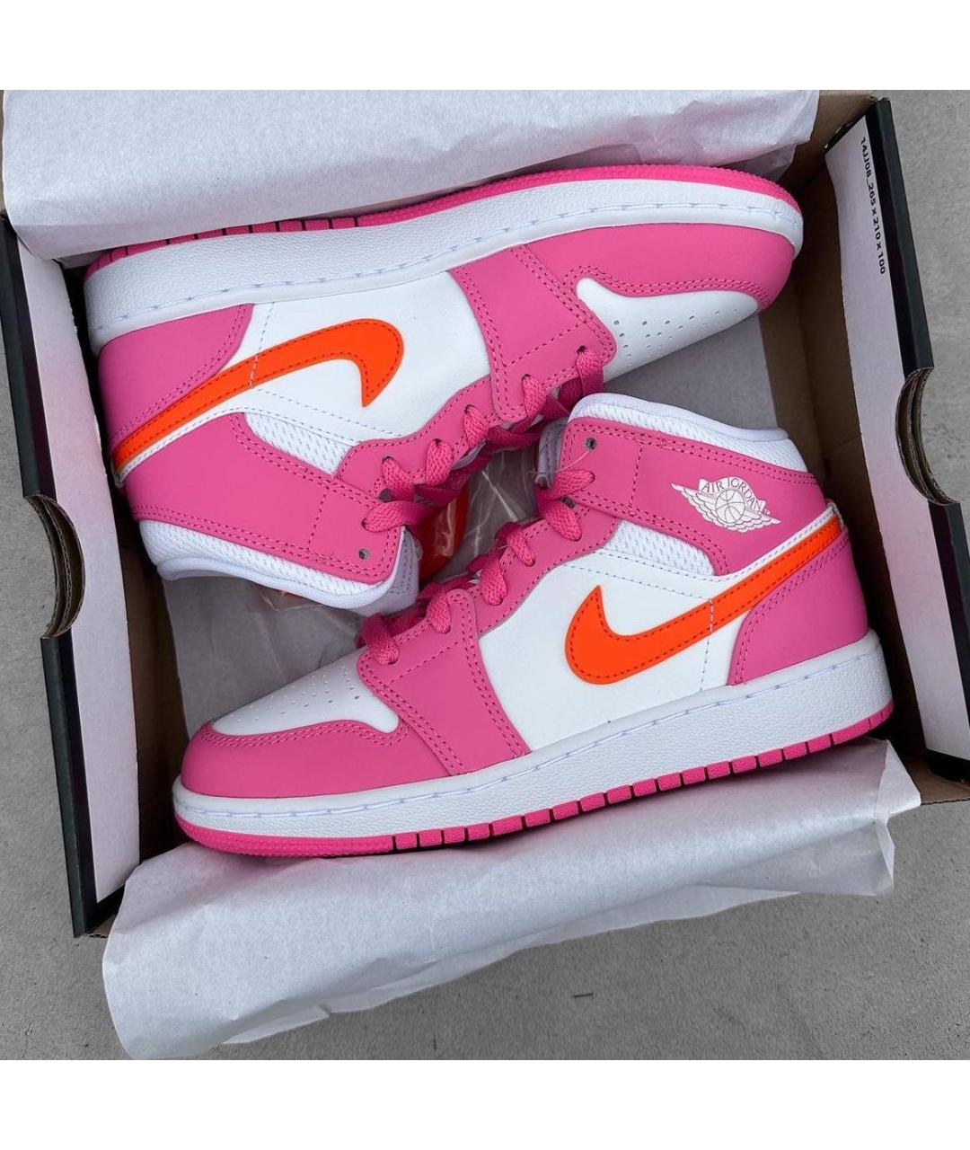 JORDAN Розовые кроссовки из искусственной кожи, фото 4