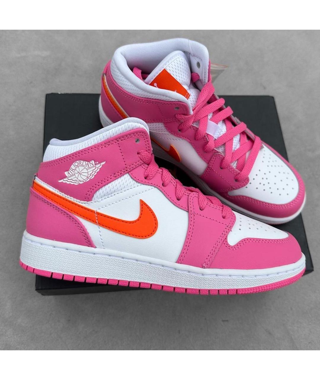 JORDAN Розовые кроссовки из искусственной кожи, фото 5