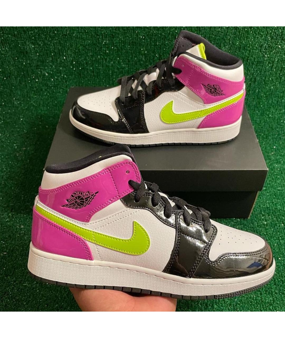 JORDAN Фуксия кроссовки из лакированной кожи, фото 4